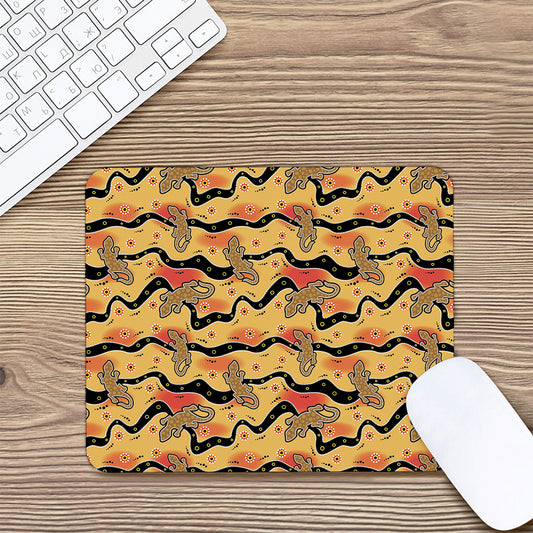Aboriginal Lizard Pattern Print Mouse Pad