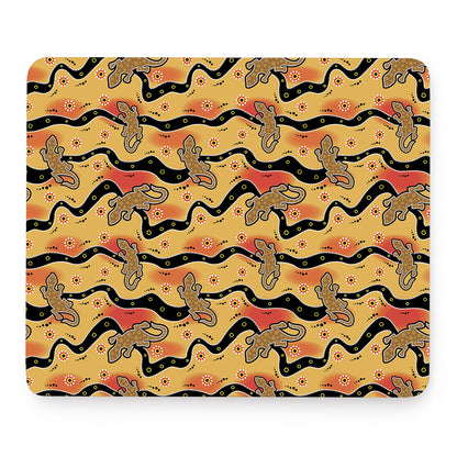 Aboriginal Lizard Pattern Print Mouse Pad