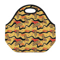 Aboriginal Lizard Pattern Print Neoprene Lunch Bag