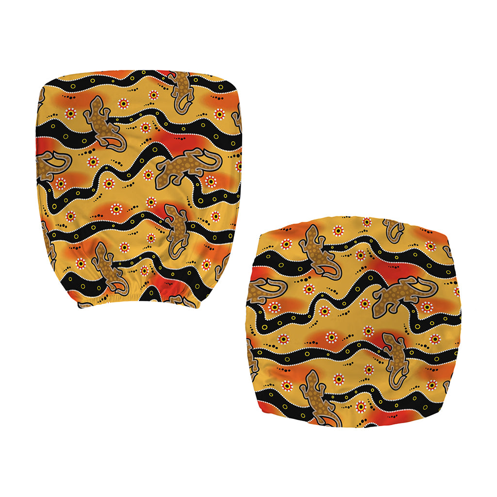 Aboriginal Lizard Pattern Print Office Chair Cover