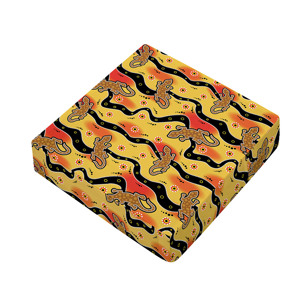 Aboriginal Lizard Pattern Print Outdoor Seat Cushion Cover