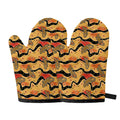 Aboriginal Lizard Pattern Print Oven Mitts