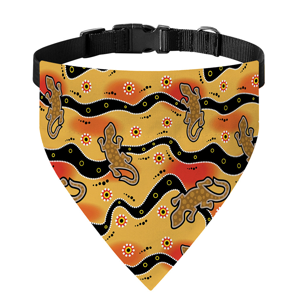 Aboriginal Lizard Pattern Print Over The Collar Dog Bandana