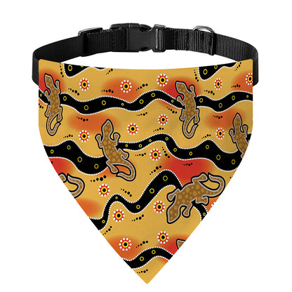 Aboriginal Lizard Pattern Print Over The Collar Dog Bandana