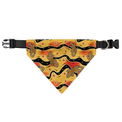 Aboriginal Lizard Pattern Print Over The Collar Dog Bandana