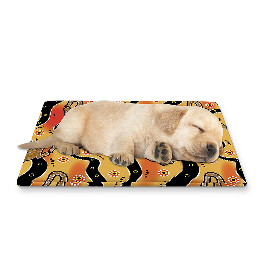Aboriginal Lizard Pattern Print Pet Cooling Mat Cover