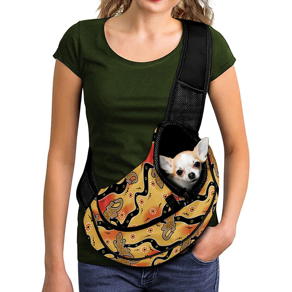 Aboriginal Lizard Pattern Print Pet Sling Carrier