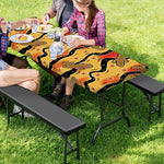 Aboriginal Lizard Pattern Print Picnic Table Cover