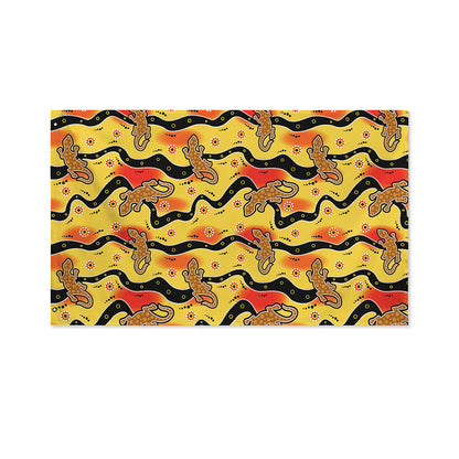 Aboriginal Lizard Pattern Print Polyester Flag