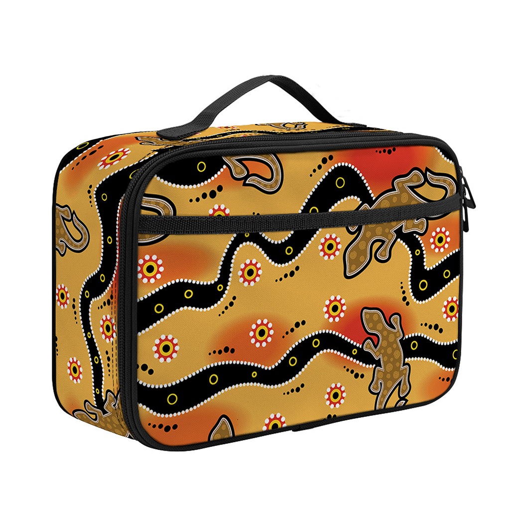 Aboriginal Lizard Pattern Print Portable Lunch Bag