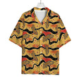 Aboriginal Lizard Pattern Print Rayon Hawaiian Shirt