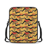 Aboriginal Lizard Pattern Print Rectangular Crossbody Bag