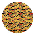 Aboriginal Lizard Pattern Print Round Blanket