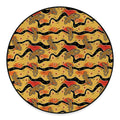 Aboriginal Lizard Pattern Print Round Floor Mat