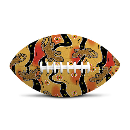 Aboriginal Lizard Pattern Print Rugby Ball