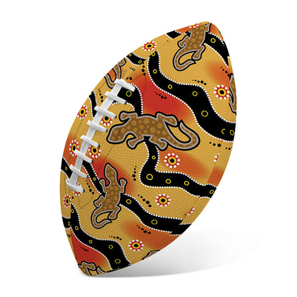 Aboriginal Lizard Pattern Print Rugby Ball
