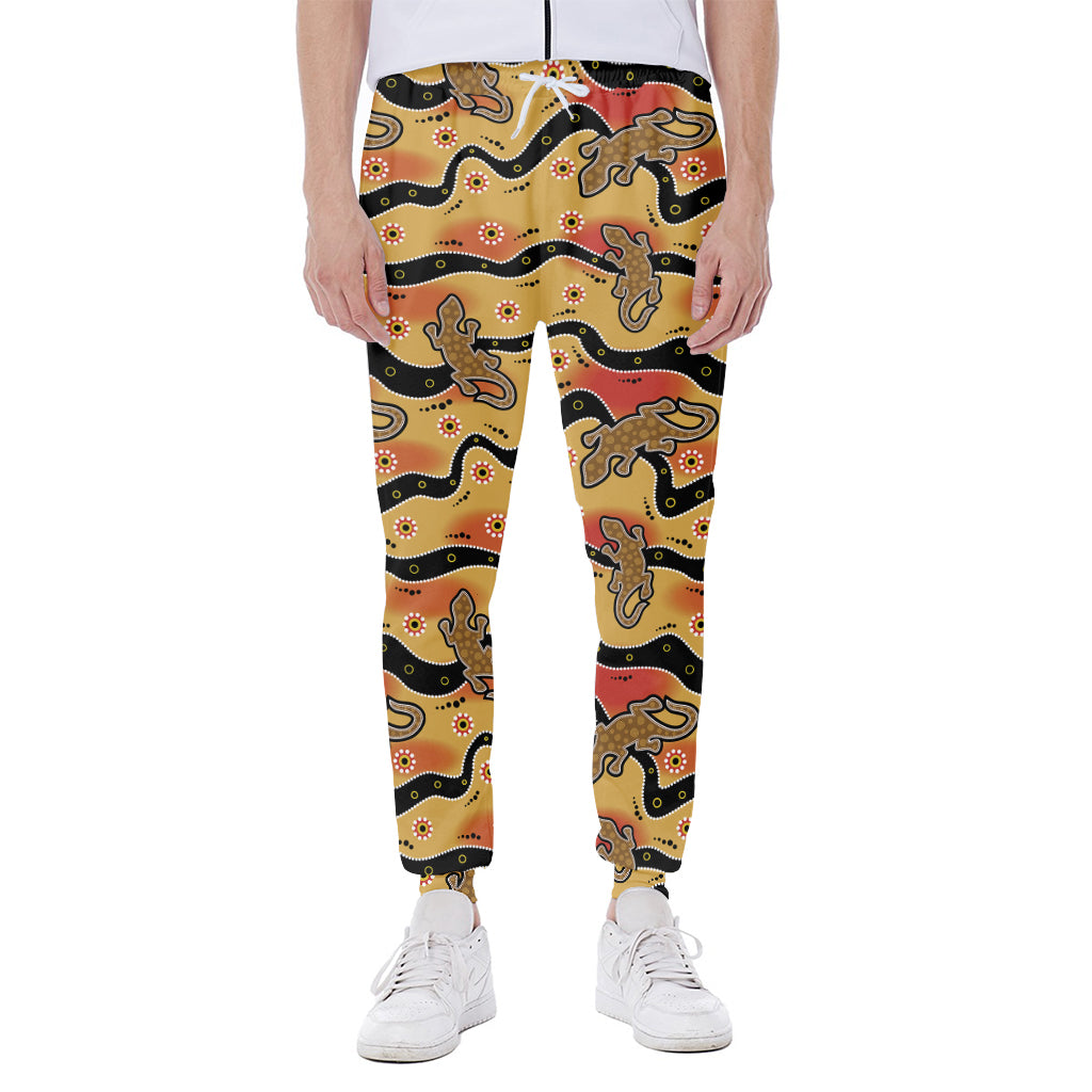 Aboriginal Lizard Pattern Print Scuba Joggers