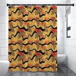 Aboriginal Lizard Pattern Print Shower Curtain