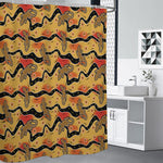 Aboriginal Lizard Pattern Print Shower Curtain