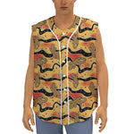 Aboriginal Lizard Pattern Print Sleeveless Baseball Jersey