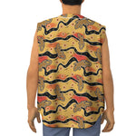 Aboriginal Lizard Pattern Print Sleeveless Baseball Jersey