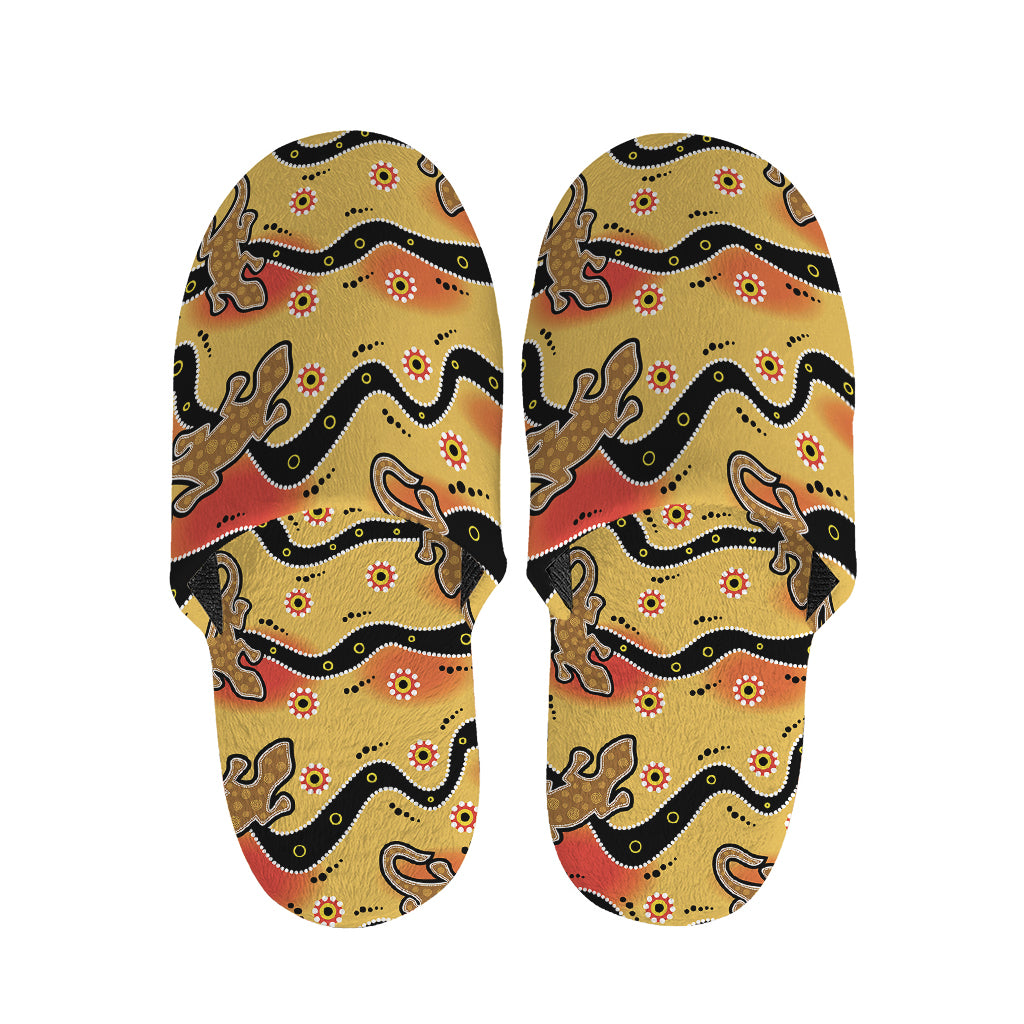 Aboriginal Lizard Pattern Print Slippers