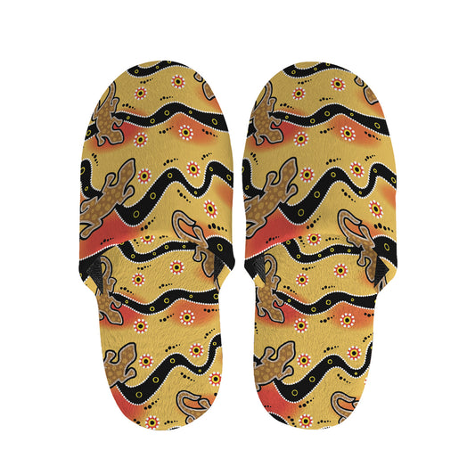 Aboriginal Lizard Pattern Print Slippers