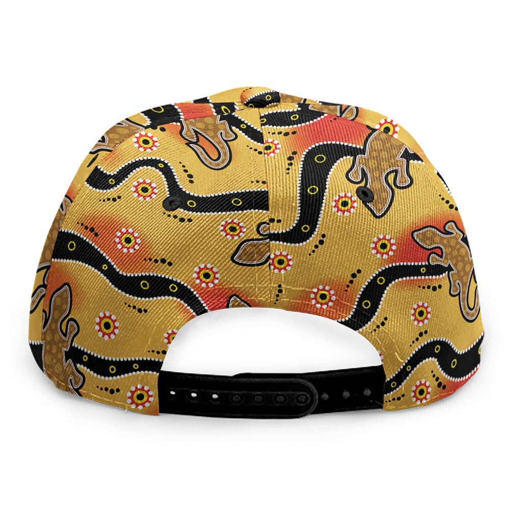 Aboriginal Lizard Pattern Print Snapback Cap