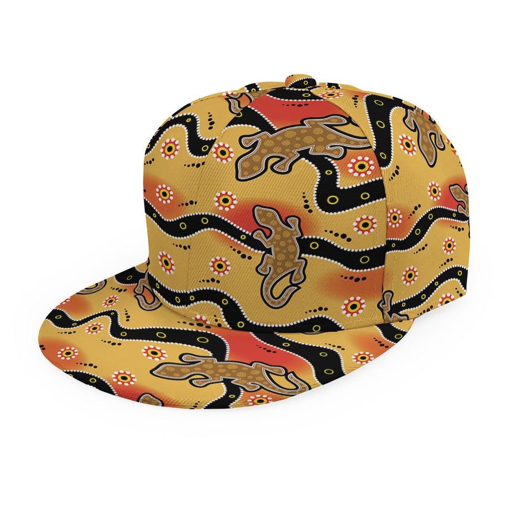 Aboriginal Lizard Pattern Print Snapback Cap