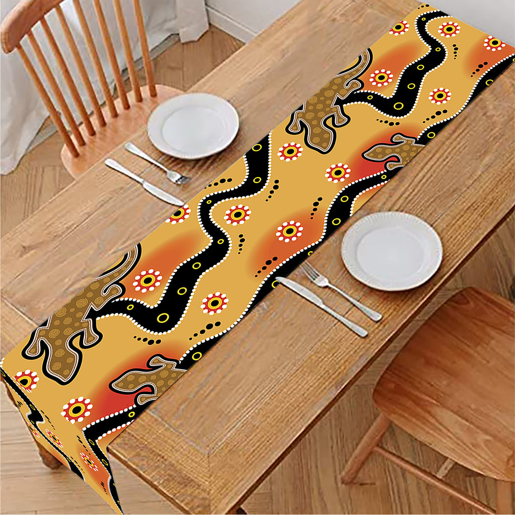 Aboriginal Lizard Pattern Print Table Runner