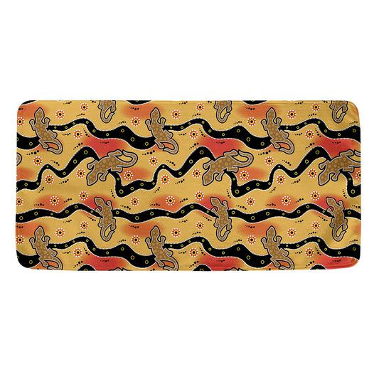 Aboriginal Lizard Pattern Print Towel
