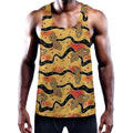 Aboriginal Lizard Pattern Print Men's Workout Tank Top