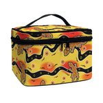 Aboriginal Lizard Pattern Print Travel Makeup Bag