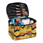 Aboriginal Lizard Pattern Print Travel Makeup Bag
