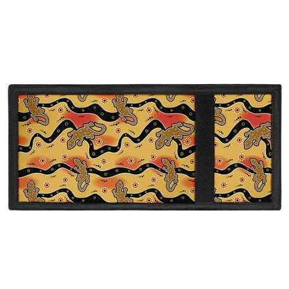Aboriginal Lizard Pattern Print Trifold Wallet