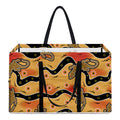 Aboriginal Lizard Pattern Print Utility Tote Bag
