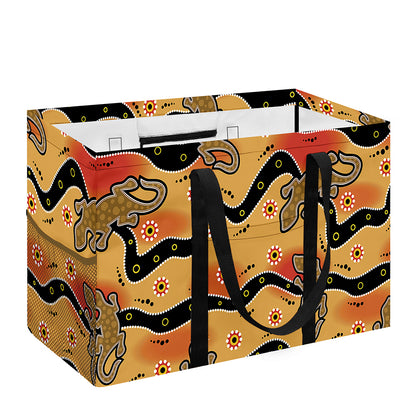 Aboriginal Lizard Pattern Print Utility Tote Bag