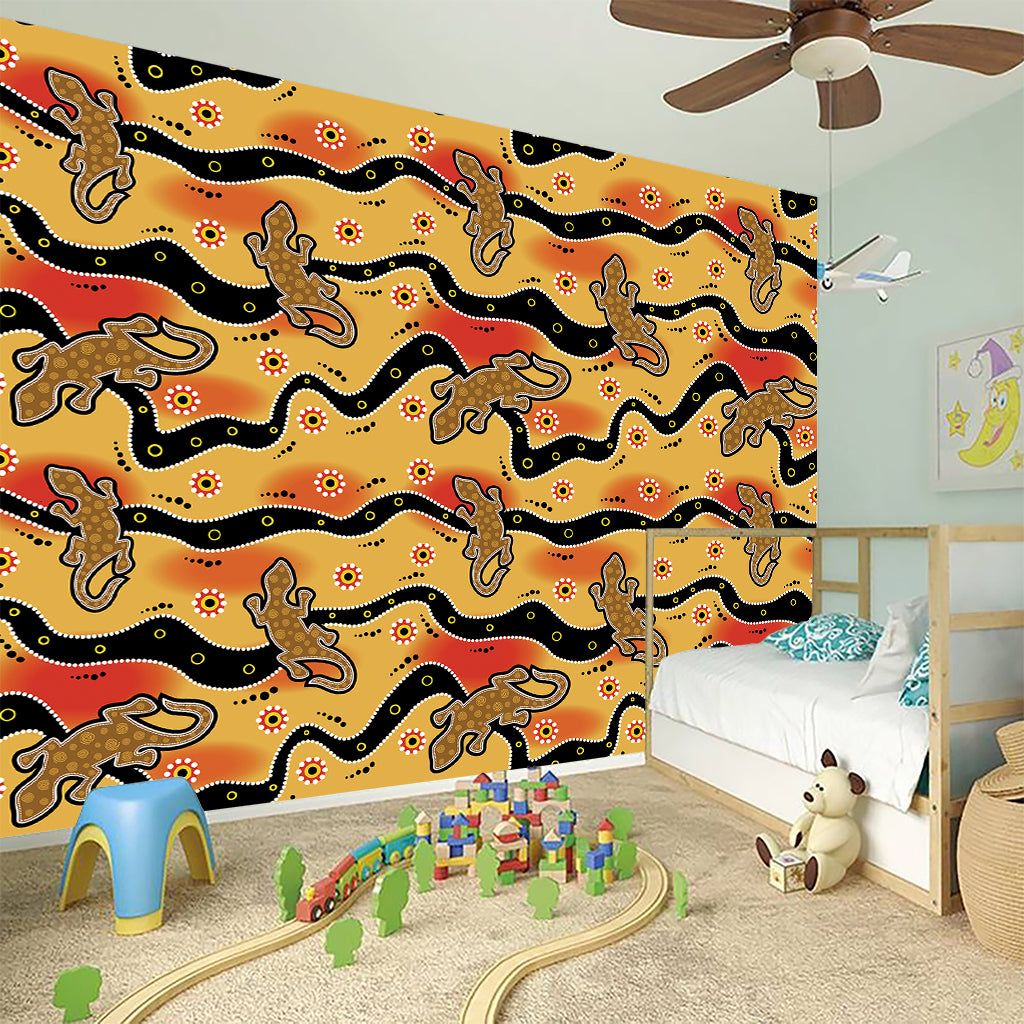 Aboriginal Lizard Pattern Print Wall Sticker