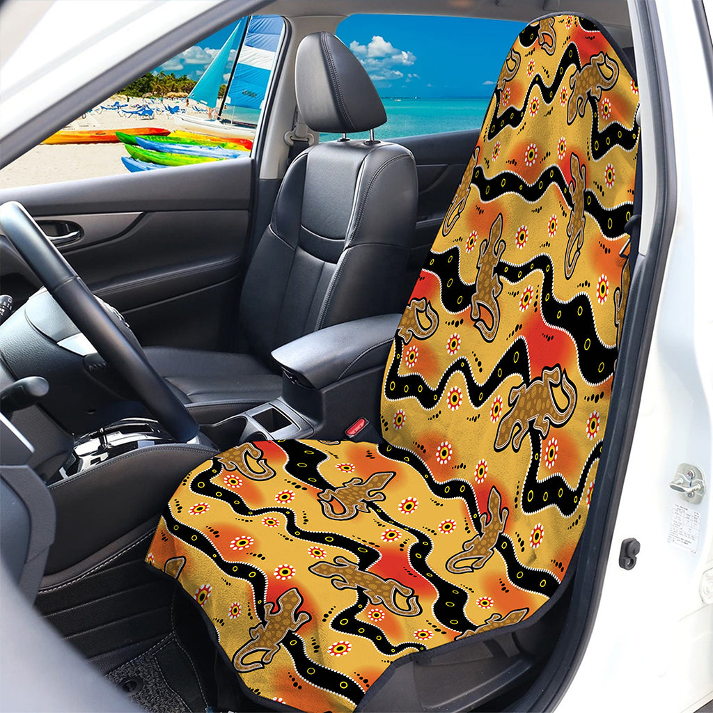 Aboriginal Lizard Pattern Print Waterproof Car Seat Cover