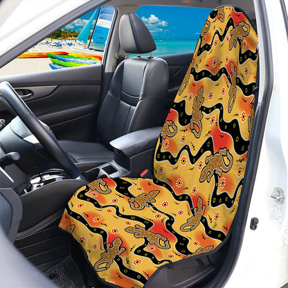 Aboriginal Lizard Pattern Print Waterproof Car Seat Cover