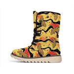 Aboriginal Lizard Pattern Print Winter Boots