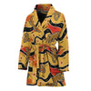 Aboriginal Lizard Pattern Print Women's Bathrobe