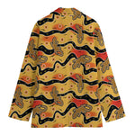 Aboriginal Lizard Pattern Print Women's Blazer
