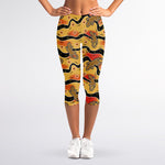Aboriginal Lizard Pattern Print Women's Capri Leggings