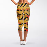 Aboriginal Lizard Pattern Print Women's Capri Leggings