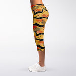 Aboriginal Lizard Pattern Print Women's Capri Leggings