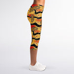 Aboriginal Lizard Pattern Print Women's Capri Leggings