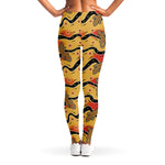 Aboriginal Lizard Pattern Print Women's Leggings