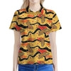 Aboriginal Lizard Pattern Print Women's Polo Shirt