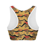 Aboriginal Lizard Pattern Print Women's Sports Bra
